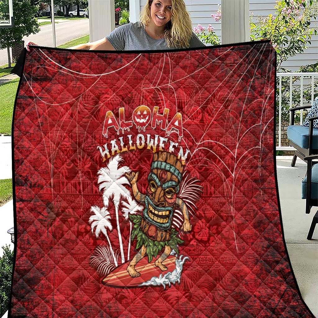 Aloha Halloween Quilt Skeleton Surfing