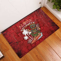 Aloha Halloween Rubber Doormat Skeleton Surfing