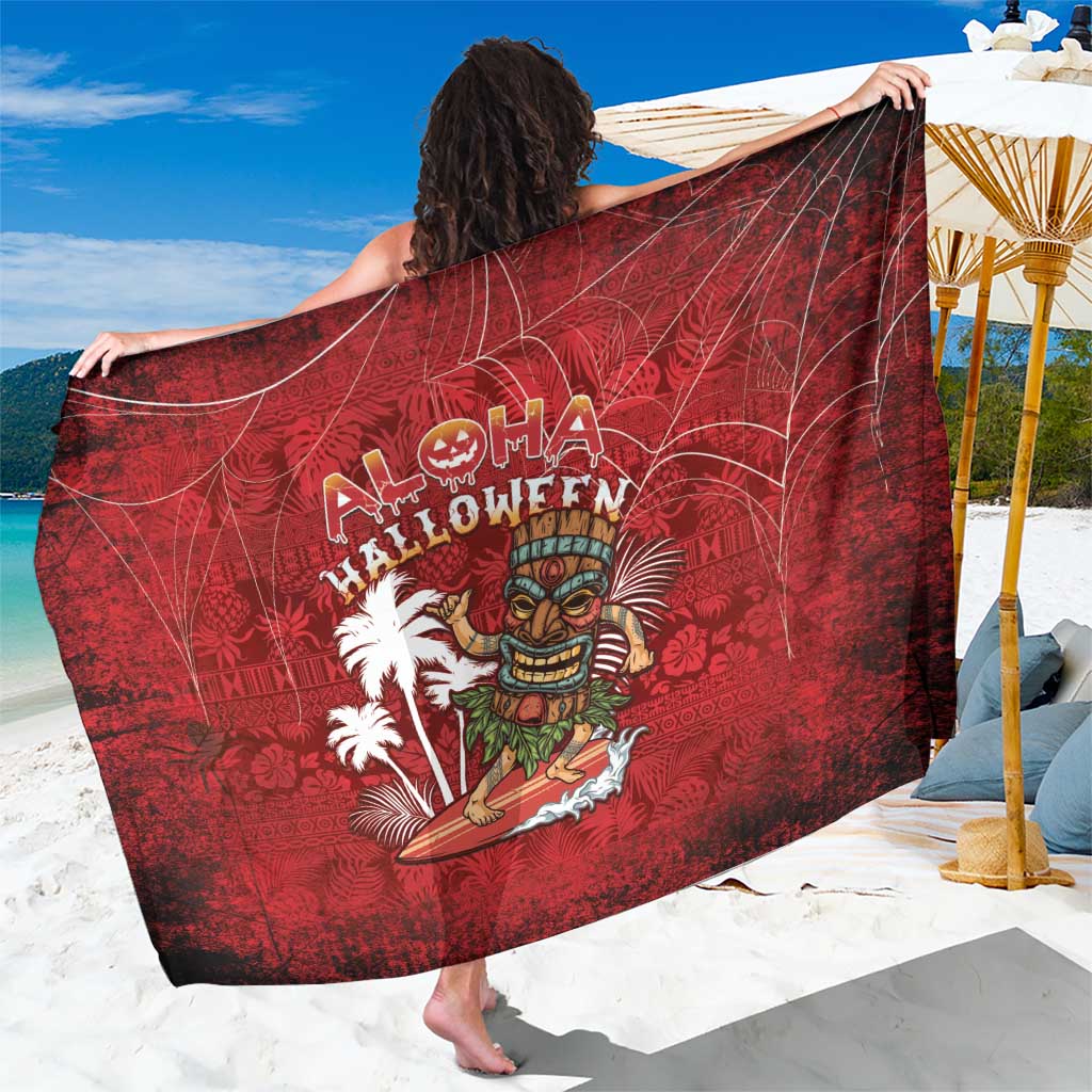 Aloha Halloween Sarong Skeleton Surfing