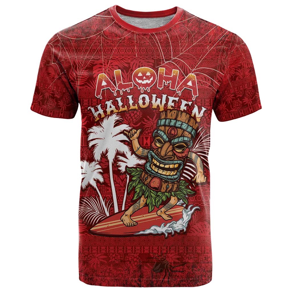 Personalised Aloha Halloween T Shirt Skeleton Surfing