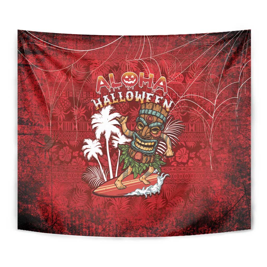 Aloha Halloween Tapestry Skeleton Surfing