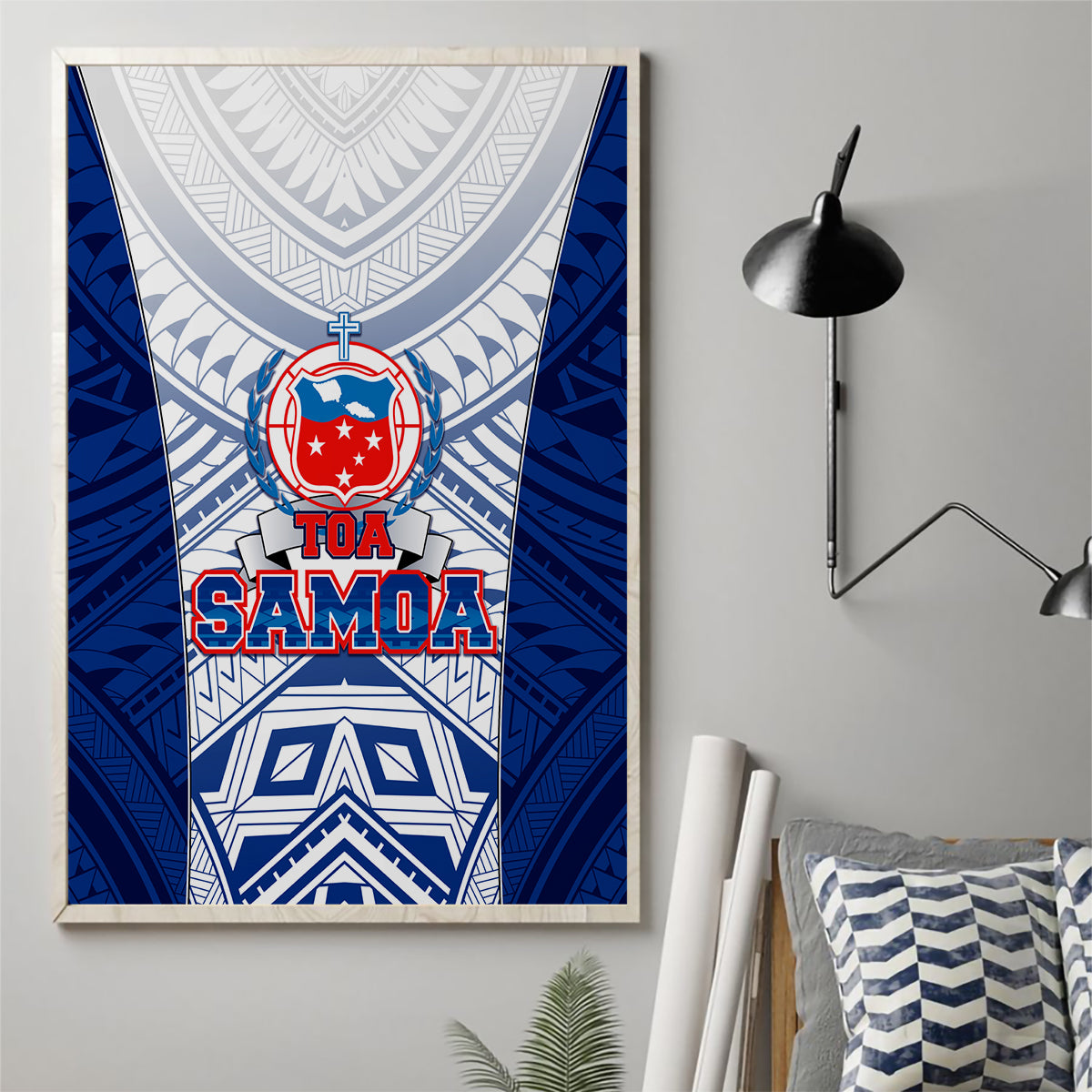 Samoa Rugby Canvas Wall Art 2023 Pacific Championships Polynesian Pattern LT05 - Polynesian Pride