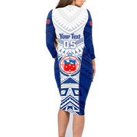 Custom Samoa Rugby Family Matching Long Sleeve Bodycon Dress and Hawaiian Shirt 2023 Pacific Championships Polynesian Pattern LT05 - Polynesian Pride