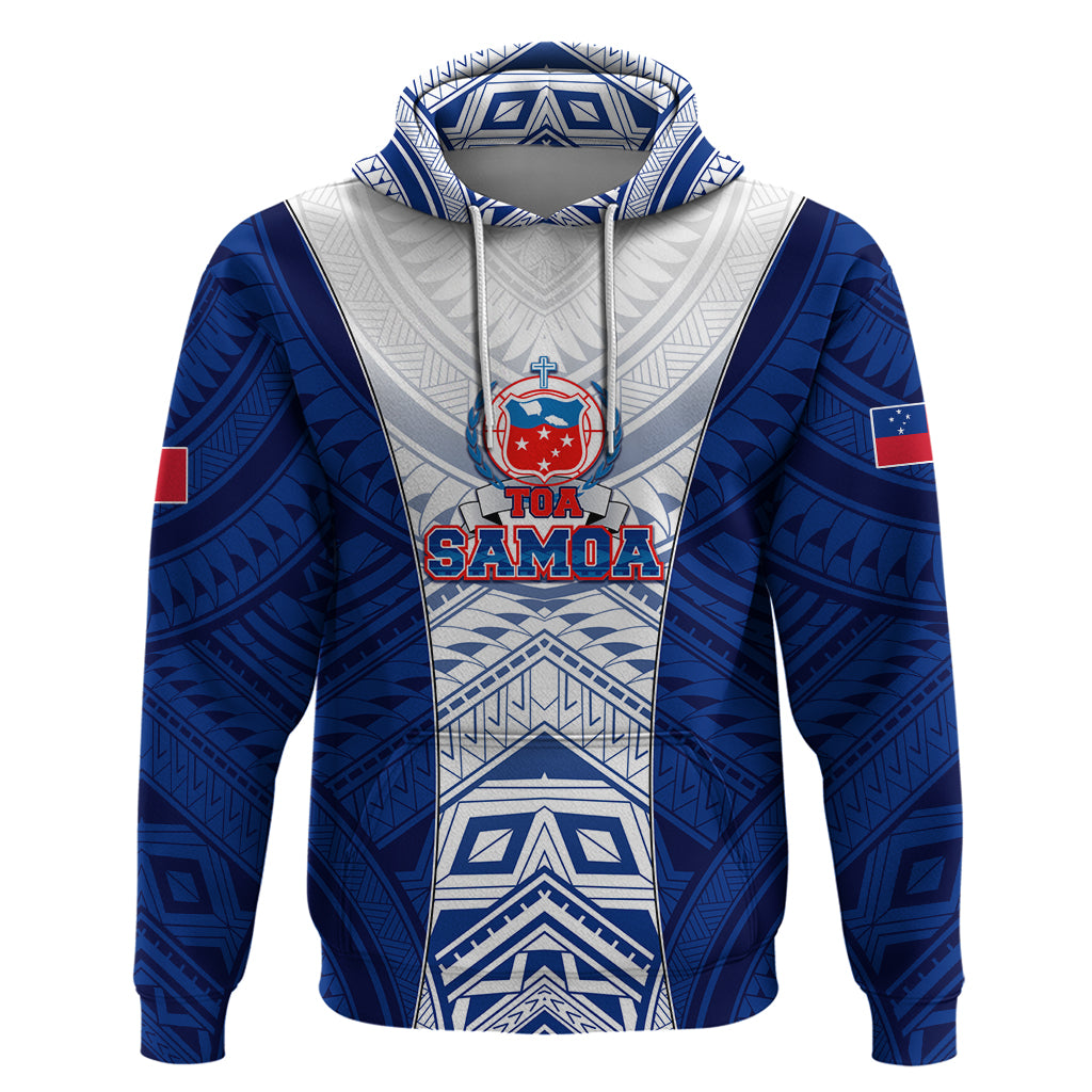 Custom Samoa Rugby Hoodie 2023 Pacific Championships Polynesian Pattern LT05 Pullover Hoodie Blue - Polynesian Pride