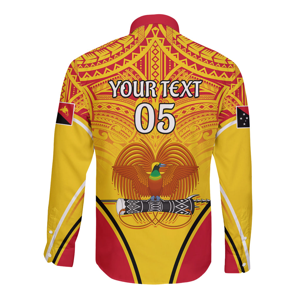 Custom Papua New Guinea Rugby Long Sleeve Button Shirt 2023 Pacific Championships The Kumuls LT05 - Polynesian Pride