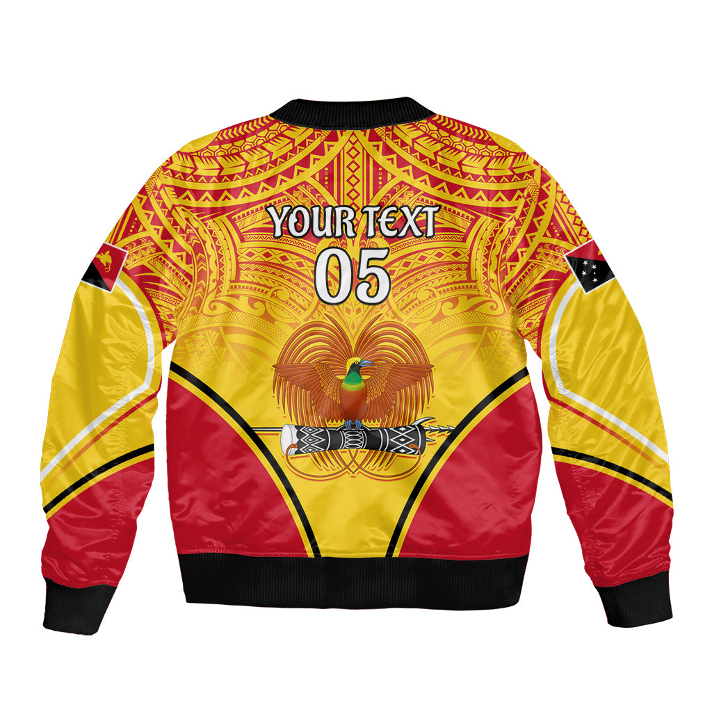 Custom Papua New Guinea Rugby Sleeve Zip Bomber Jacket 2023 Pacific Championships The Kumuls LT05 - Polynesian Pride