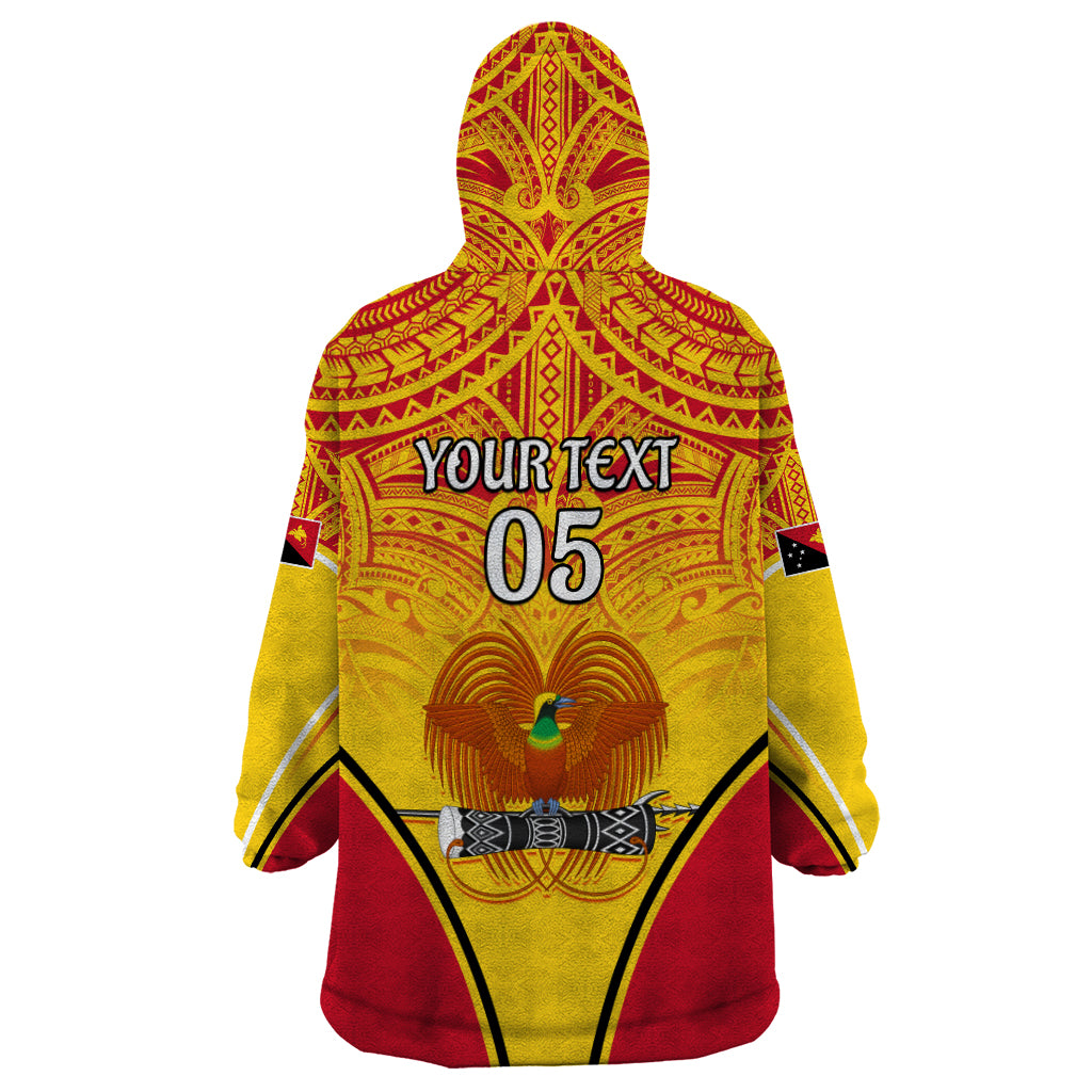 Custom Papua New Guinea Rugby Wearable Blanket Hoodie 2023 Pacific Championships The Kumuls LT05 - Polynesian Pride