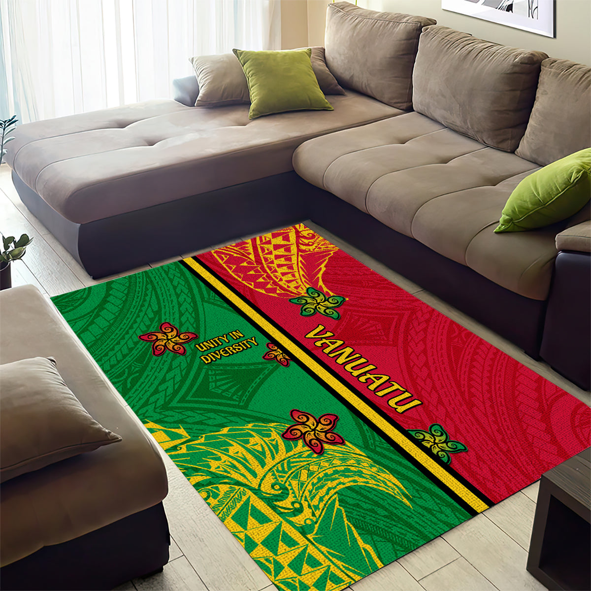 Vanuatu Happy Unity Day Area Rug Polynesian Plumeria LT05 - Polynesian Pride