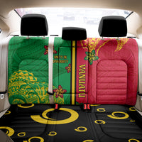 Vanuatu Happy Unity Day Back Car Seat Cover Polynesian Plumeria
