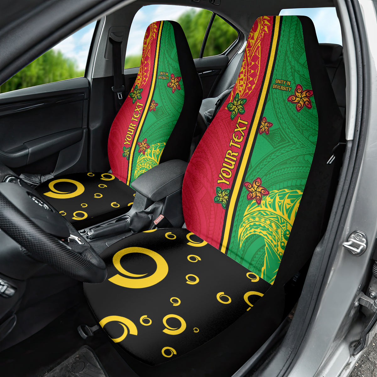 Personalised Vanuatu Happy Unity Day Car Seat Cover Polynesian Plumeria LT05 - Polynesian Pride