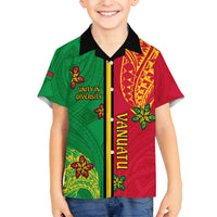 Personalised Vanuatu Happy Unity Day Kid Hawaiian Shirt Polynesian Plumeria LT05 Kid Red - Polynesian Pride