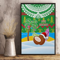 Cook Islands Christmas Canvas Wall Art Coconut Santa Beach Style LT05 - Polynesian Pride