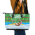 Cook Islands Christmas Leather Tote Bag Coconut Santa Beach Style LT05 - Polynesian Pride