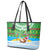 Cook Islands Christmas Leather Tote Bag Coconut Santa Beach Style LT05 - Polynesian Pride