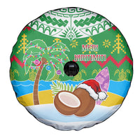 Cook Islands Christmas Spare Tire Cover Coconut Santa Beach Style LT05 - Polynesian Pride