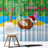 Cook Islands Christmas Window Curtain Coconut Santa Beach Style LT05 - Polynesian Pride