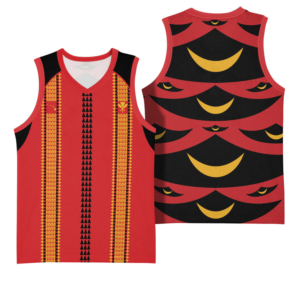 Hawaii Ahu Ula Inspired Basketball Jersey Red Version LT05 - Polynesian Pride