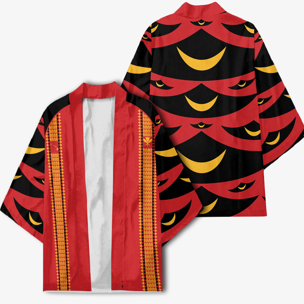 Hawaii Ahu Ula Inspired Kimono Red Version LT05 - Polynesian Pride