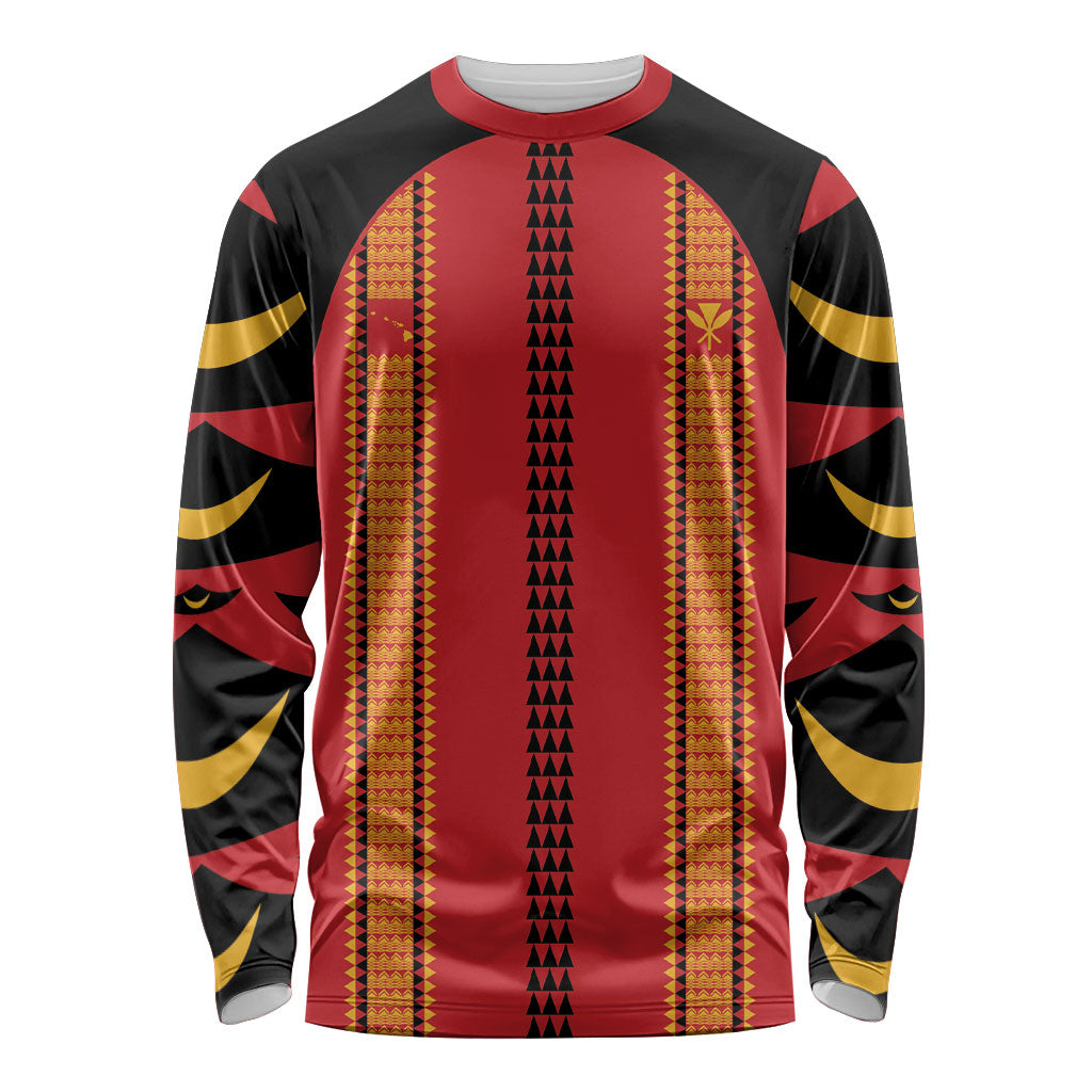 Hawaii Ahu Ula Inspired Long Sleeve Shirt Red Version LT05 Unisex Red - Polynesian Pride