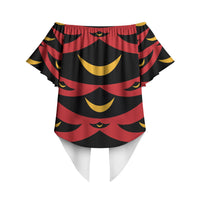 Hawaii Ahu Ula Inspired Off Shoulder Wrap Waist Top Red Version LT05 - Polynesian Pride