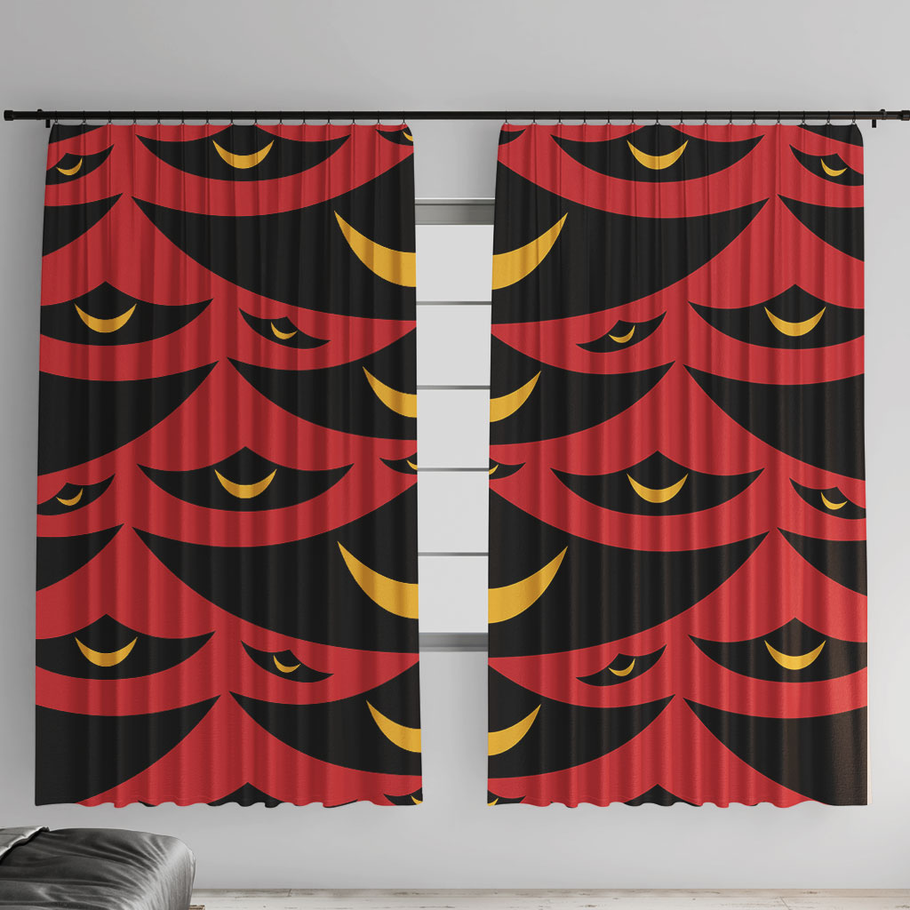 Hawaii Ahu Ula Inspired Window Curtain Red Version