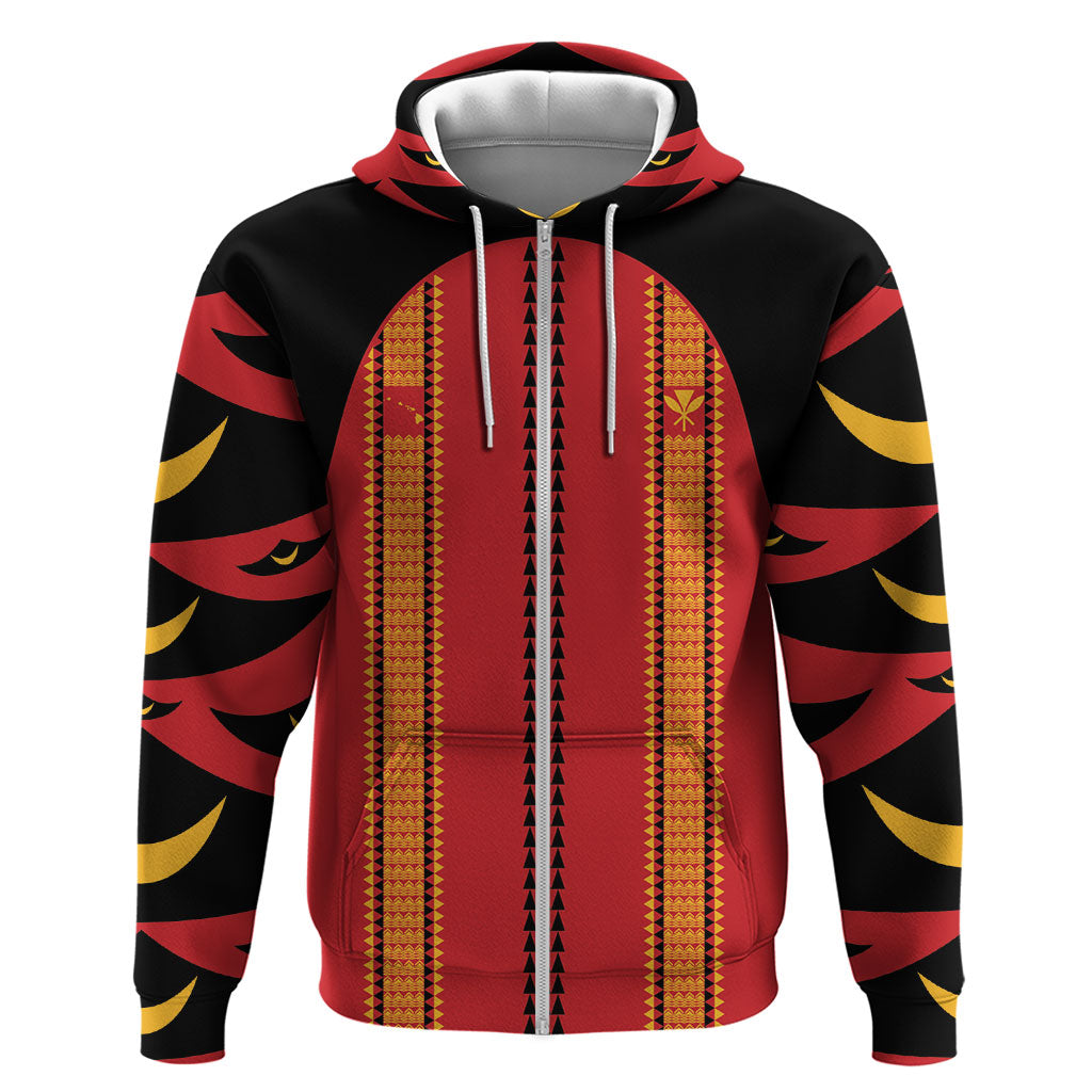 Hawaii Ahu Ula Inspired Zip Hoodie Red Version LT05 Zip Hoodie Red - Polynesian Pride