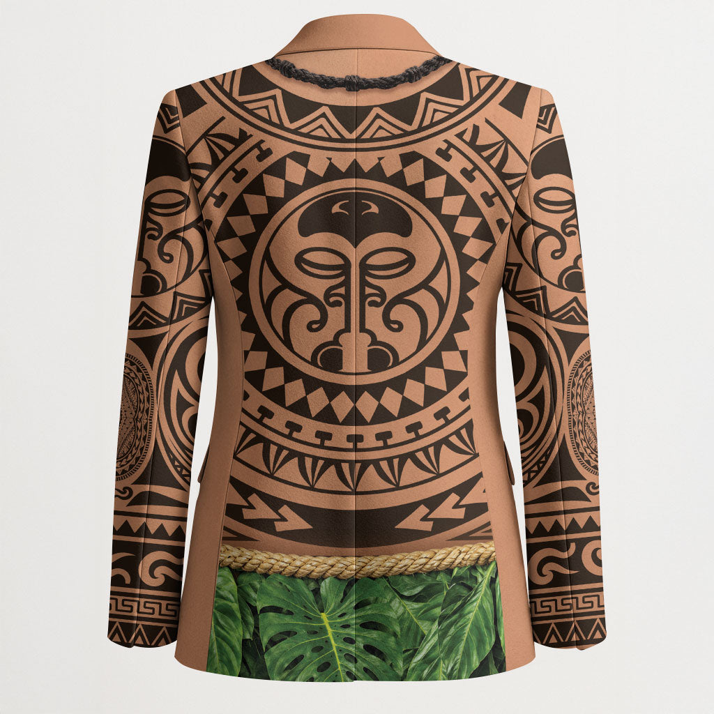 Hawaii Warrior Tattoo Inspired Blazer Tropical Leaf Skirt Costume LT05 - Polynesian Pride