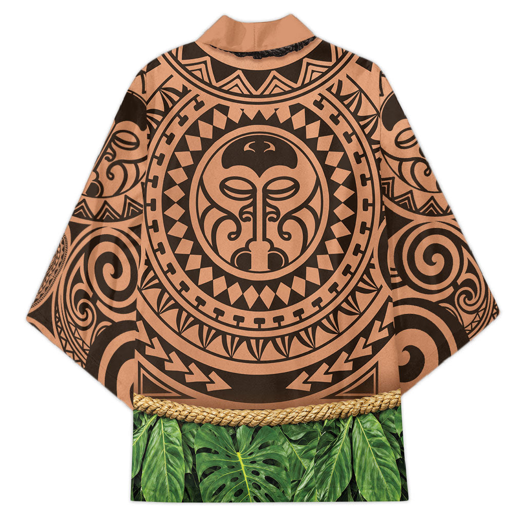 Hawaii Warrior Tattoo Inspired Kimono Tropical Leaf Skirt Costume LT05 - Polynesian Pride