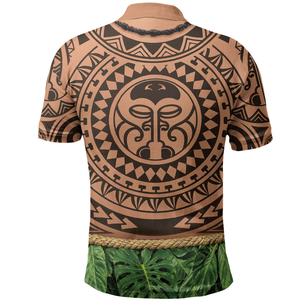 Hawaii Warrior Tattoo Inspired Polo Shirt Tropical Leaf Skirt Costume LT05 - Polynesian Pride