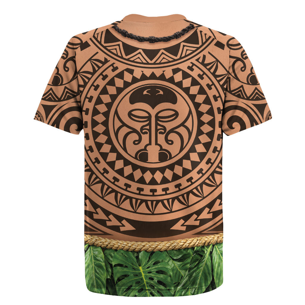 Hawaii Warrior Tattoo Inspired Rugby Jersey Tropical Leaf Skirt Costume LT05 - Polynesian Pride