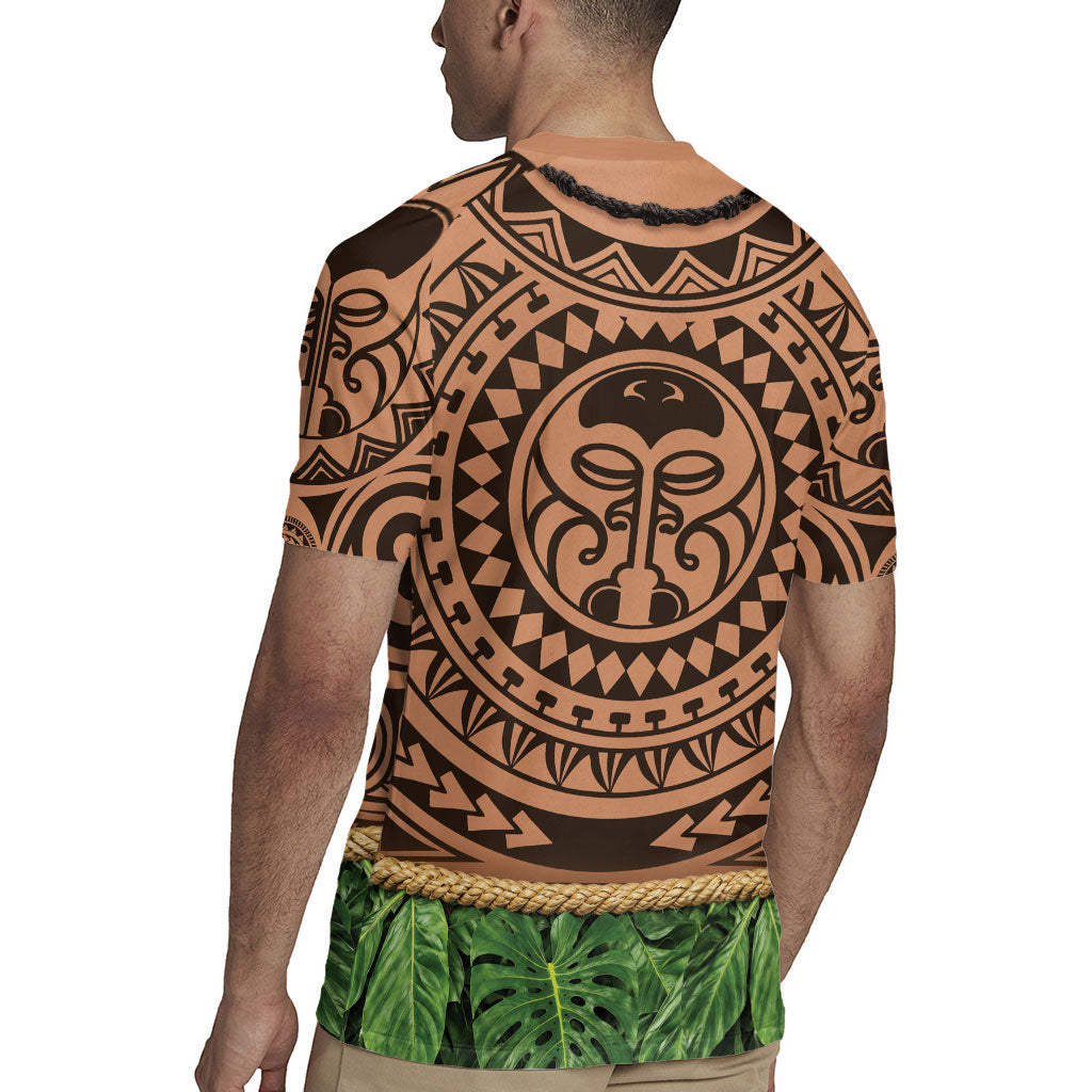 Hawaii Warrior Tattoo Inspired Rugby Jersey Tropical Leaf Skirt Costume LT05 - Polynesian Pride