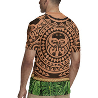 Hawaii Warrior Tattoo Inspired Rugby Jersey Tropical Leaf Skirt Costume LT05 - Polynesian Pride