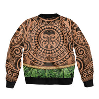 Hawaii Warrior Tattoo Inspired Sleeve Zip Bomber Jacket Tropical Leaf Skirt Costume LT05 - Polynesian Pride