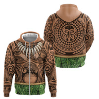 Hawaii Warrior Tattoo Inspired Zip Hoodie Tropical Leaf Skirt Costume LT05 - Polynesian Pride