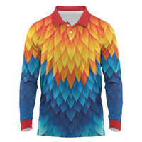 Polynesia Colorful Rooster Costume Long Sleeve Polo Shirt LT05 Multicolor - Polynesian Pride