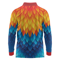 Polynesia Colorful Rooster Costume Long Sleeve Polo Shirt LT05 - Polynesian Pride
