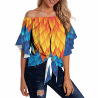 Polynesia Colorful Rooster Costume Off Shoulder Wrap Waist Top LT05 Multicolor - Polynesian Pride