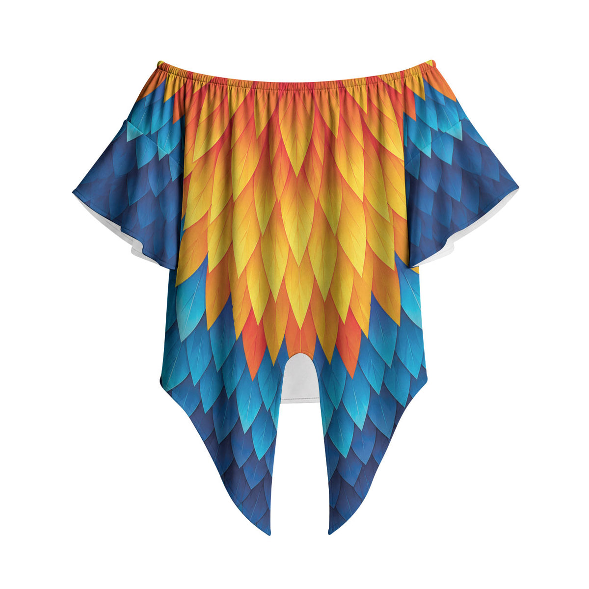 Polynesia Colorful Rooster Costume Off Shoulder Wrap Waist Top LT05 - Polynesian Pride
