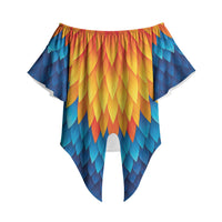 Polynesia Colorful Rooster Costume Off Shoulder Wrap Waist Top LT05 - Polynesian Pride