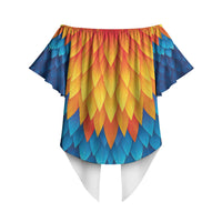 Polynesia Colorful Rooster Costume Off Shoulder Wrap Waist Top LT05 - Polynesian Pride