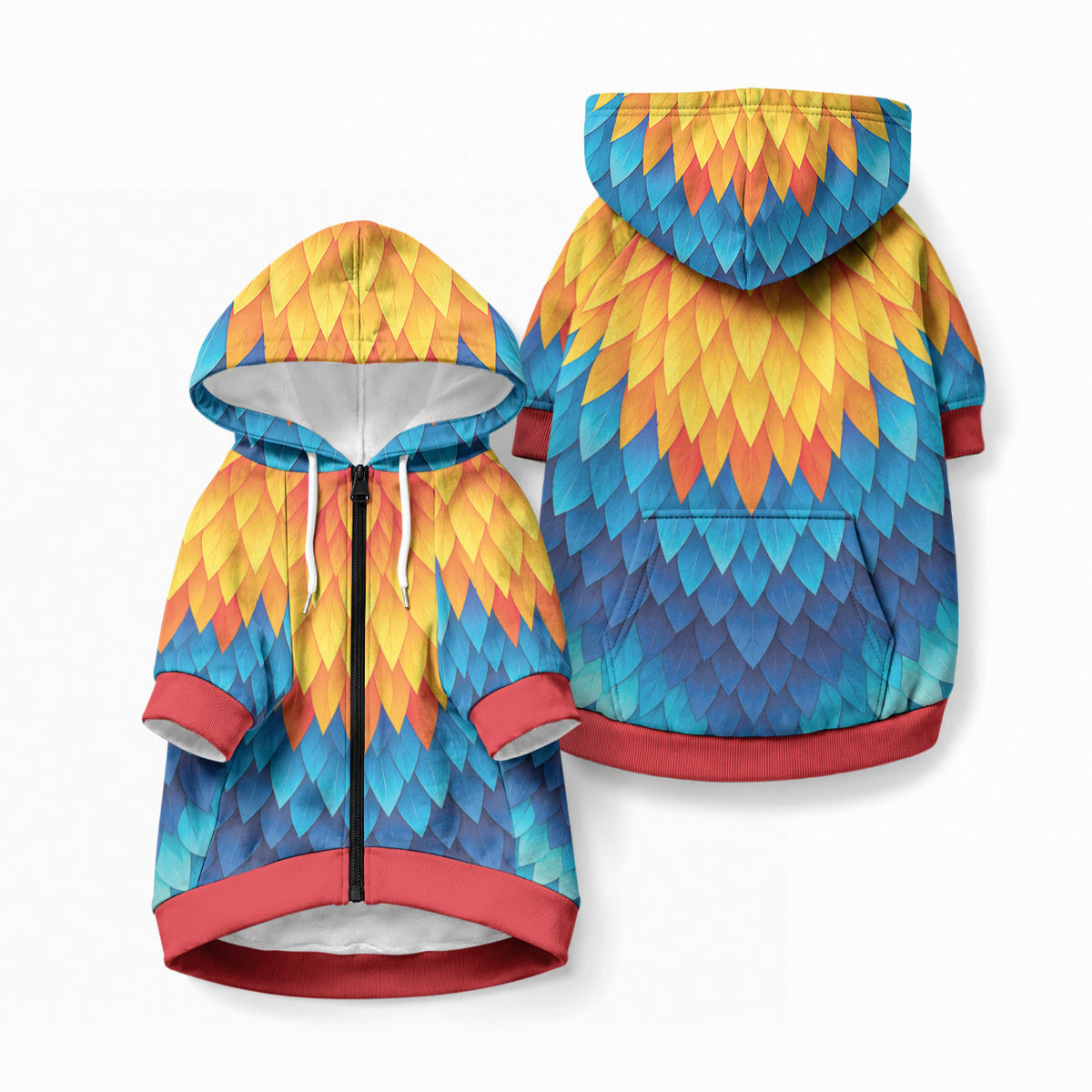 Polynesia Colorful Rooster Costume Pet Hoodie LT05 Zip-up Multicolor - Polynesian Pride