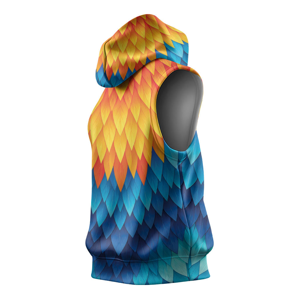 Polynesia Colorful Rooster Costume Sleeveless Hoodie LT05 - Polynesian Pride