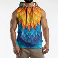 Polynesia Colorful Rooster Costume Sleeveless Hoodie LT05 - Polynesian Pride