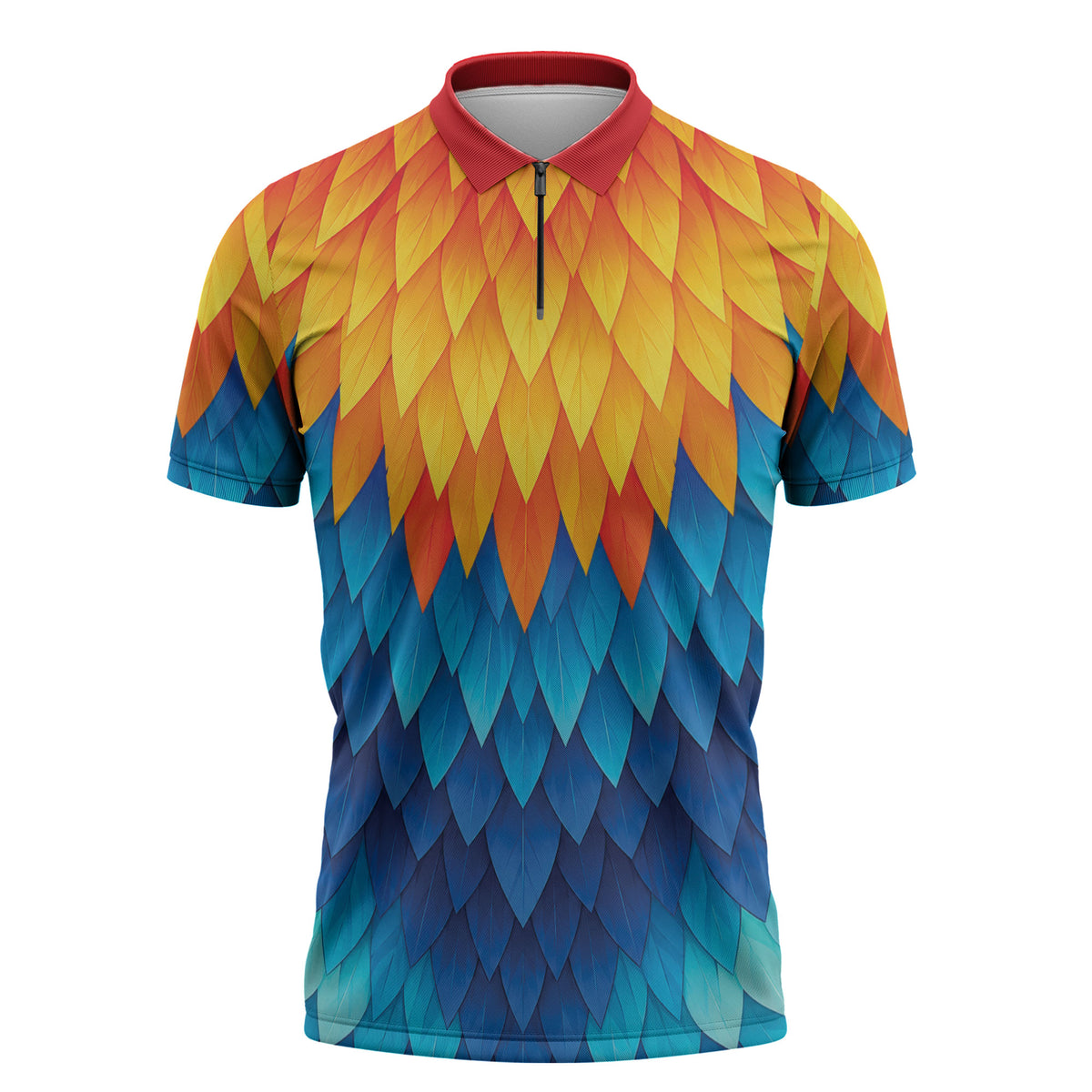 Polynesia Colorful Rooster Costume Zipper Polo Shirt LT05 Multicolor - Polynesian Pride