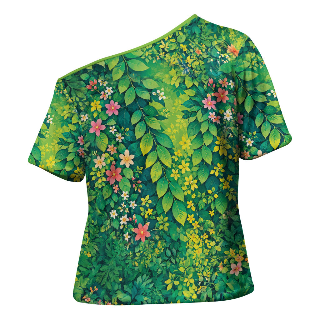 Polynesian Enchanted Mother Nature Costume Cross Shoulder Shirt