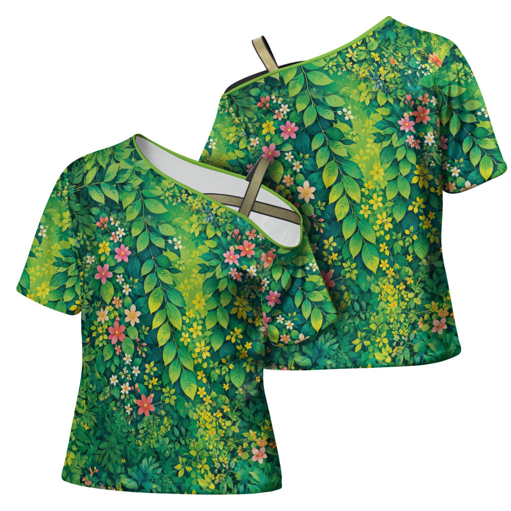 Polynesian Enchanted Mother Nature Costume Cross Shoulder Shirt