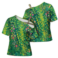 Polynesian Enchanted Mother Nature Costume Cross Shoulder Shirt