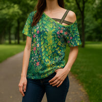 Polynesian Enchanted Mother Nature Costume Cross Shoulder Shirt