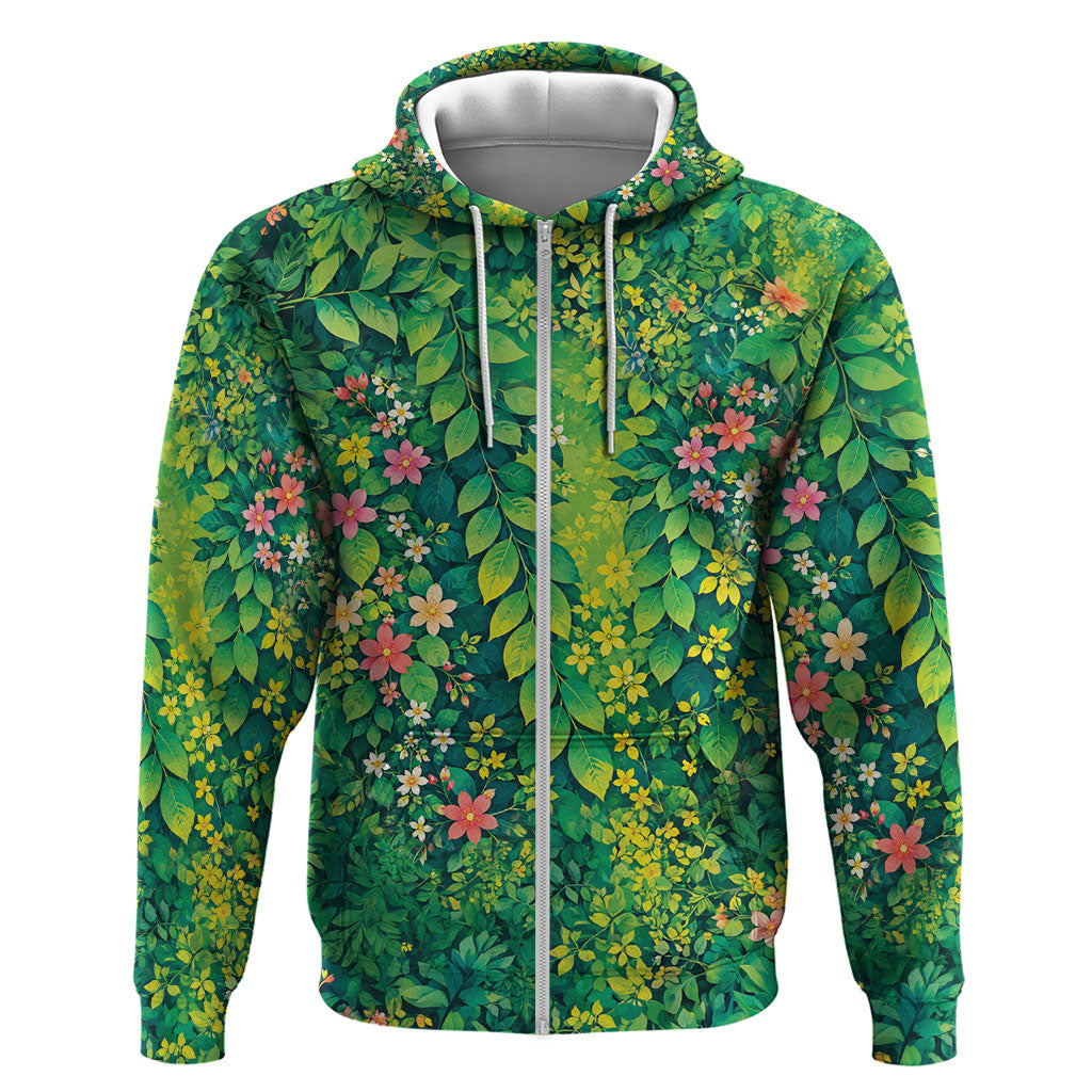 Polynesian Enchanted Mother Nature Costume Hoodie LT05 Zip Hoodie Green - Polynesian Pride