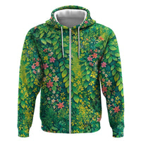Polynesian Enchanted Mother Nature Costume Hoodie LT05 Zip Hoodie Green - Polynesian Pride